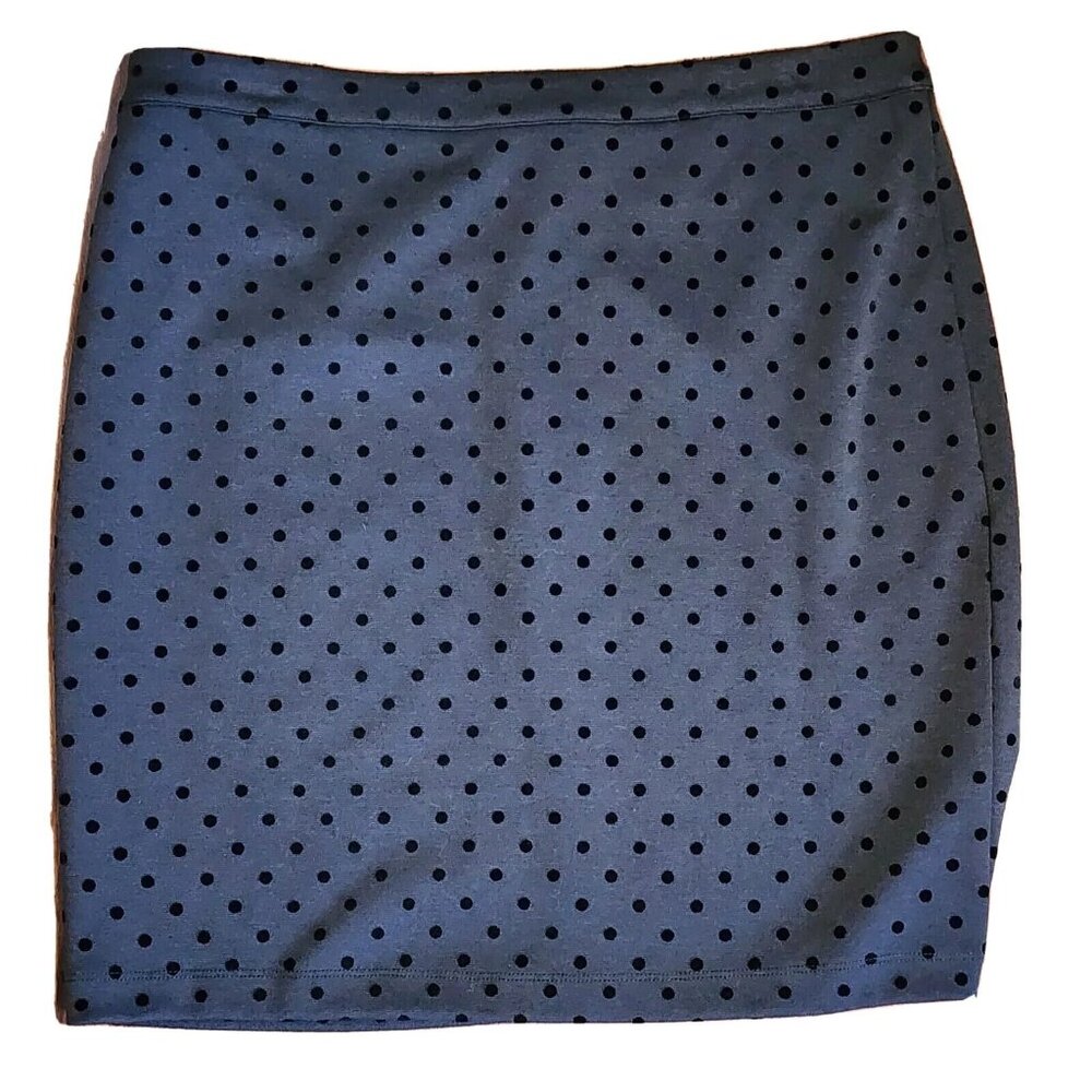 Ann Taylor Loft Skirt Womens Size 10 Gray Black Polka Dot Zip‎ Back Pencil